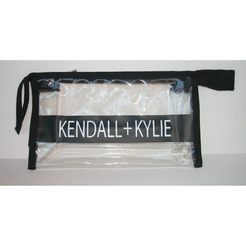 Kendall + Kylie Clear PVC Wristlet Clutch Bag With Black Trim
